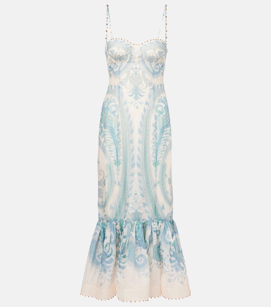 zimmermann illuminate silk and linen cocktail dress