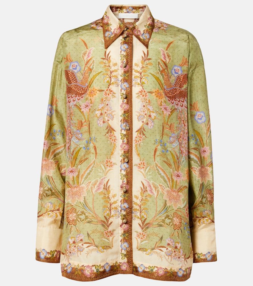 zimmermann indra printed silk shirt