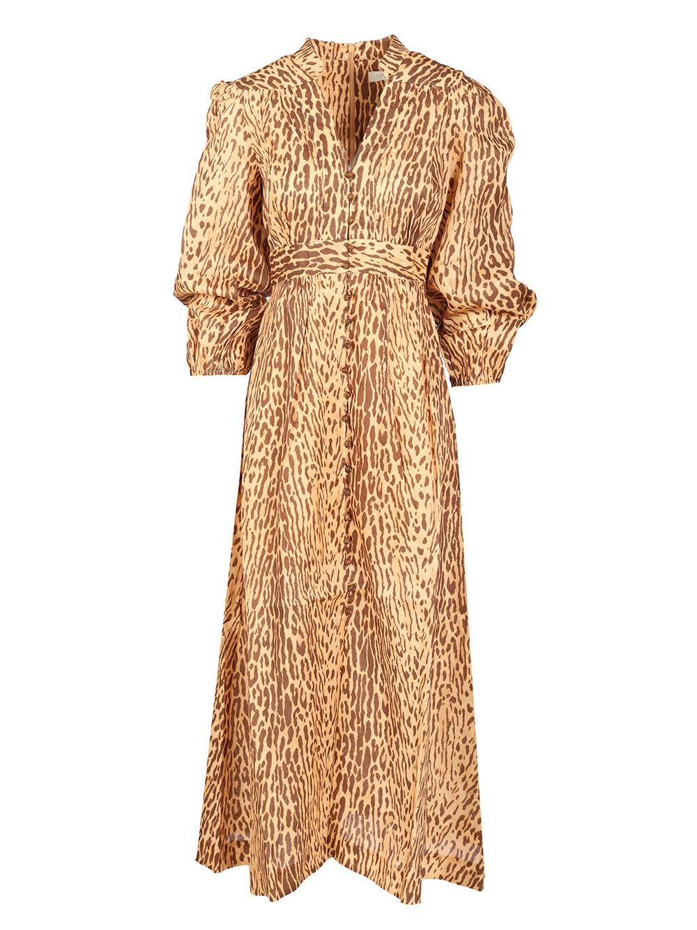 zimmermann leopard print midi dress