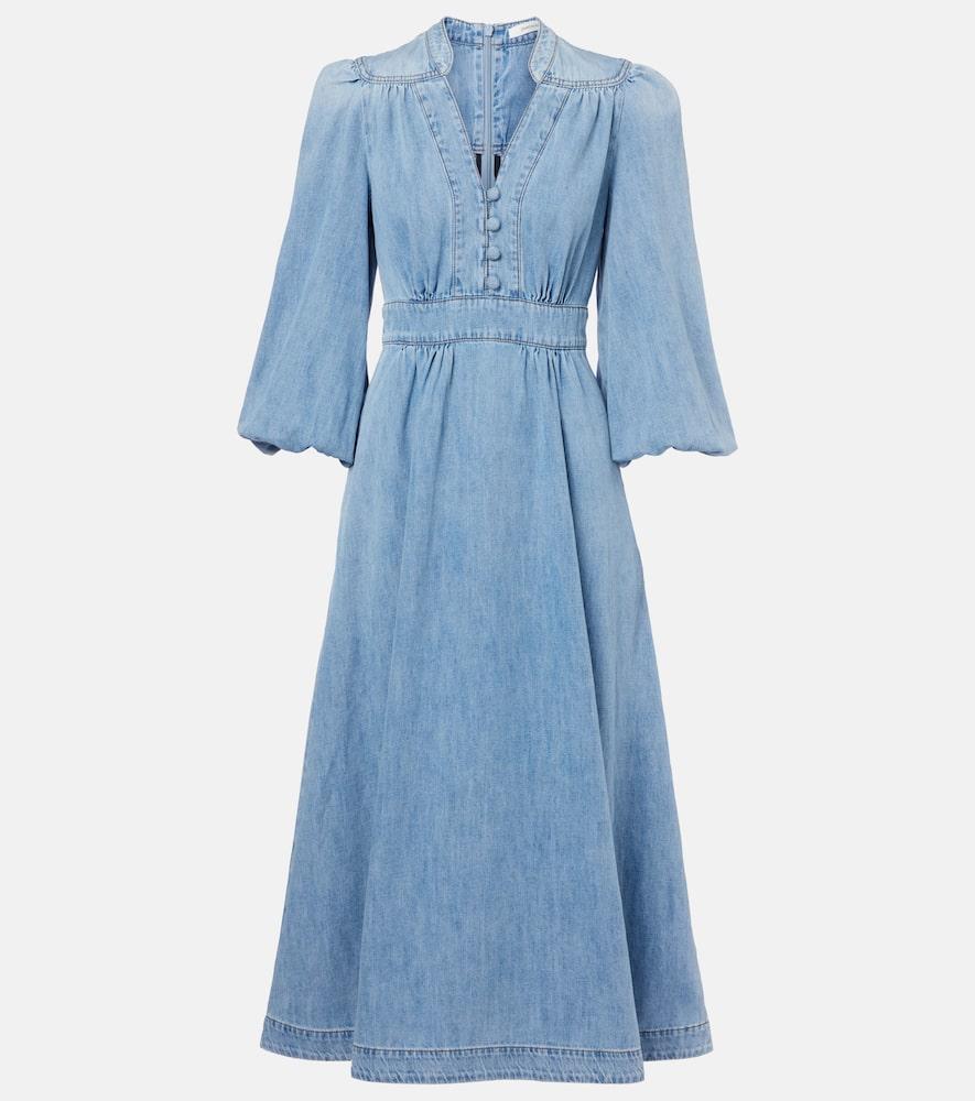 zimmermann lucky denim midi dress
