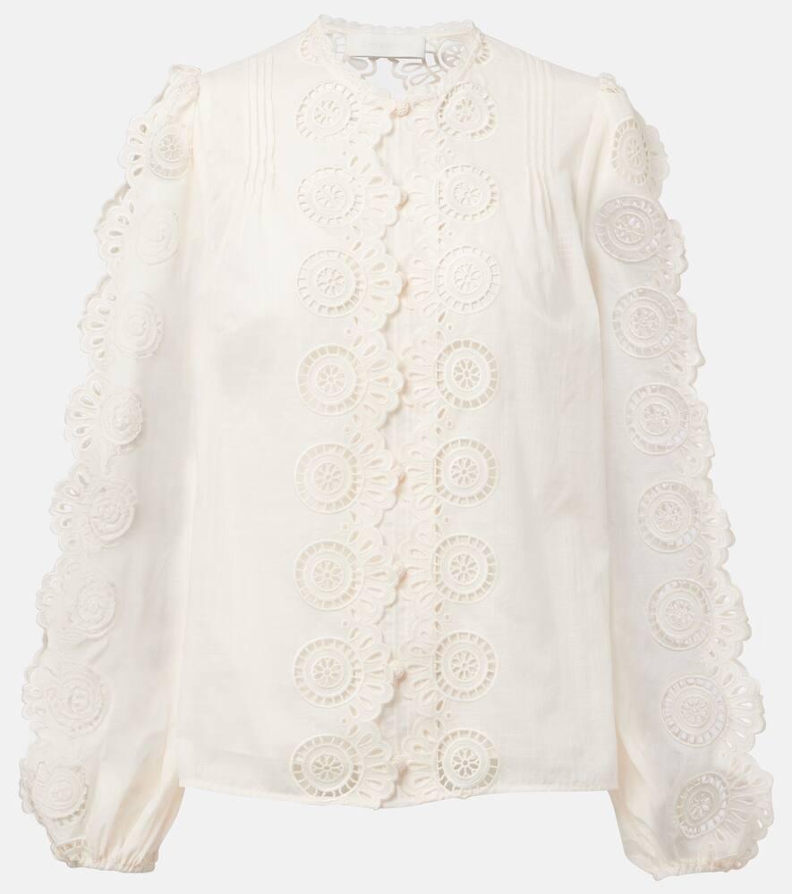 zimmermann lucky embroidered cotton blouse