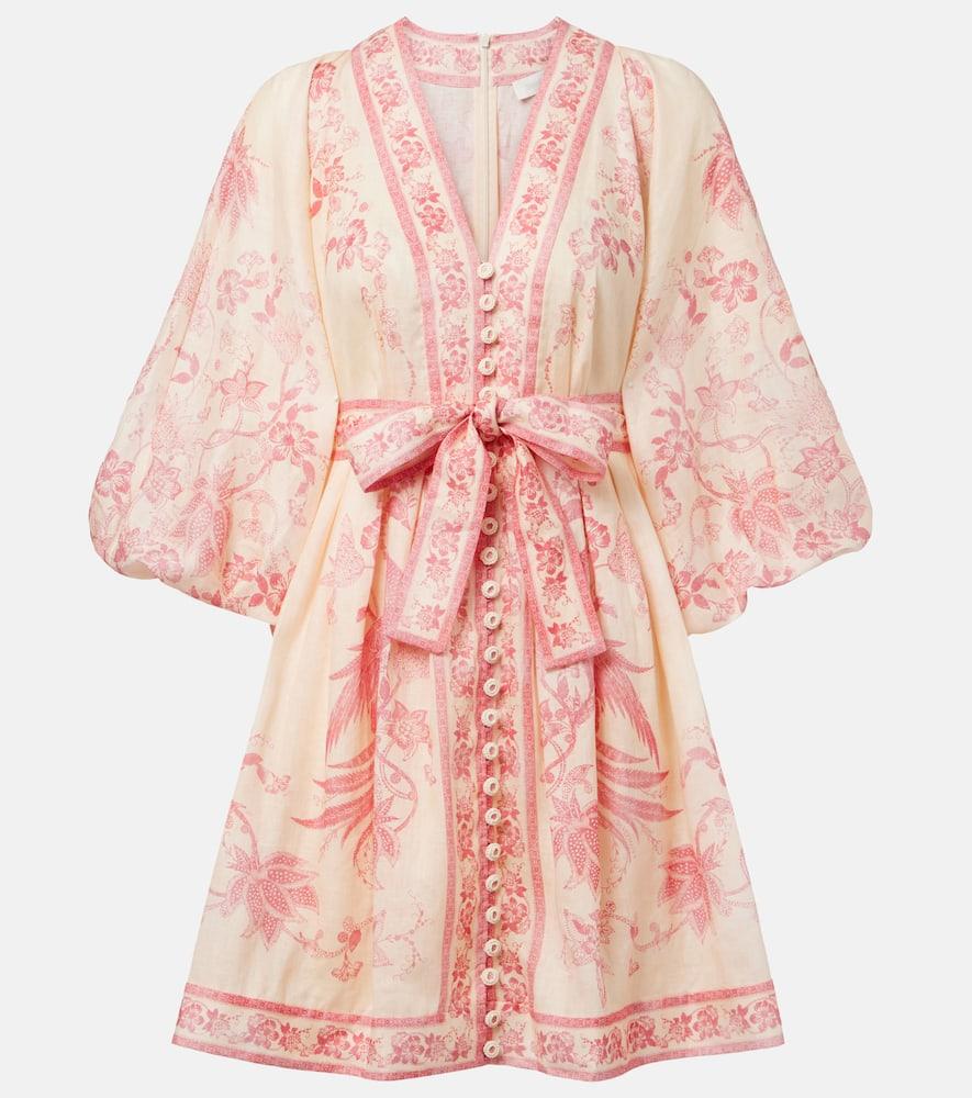 zimmermann lucky floral linen minidress