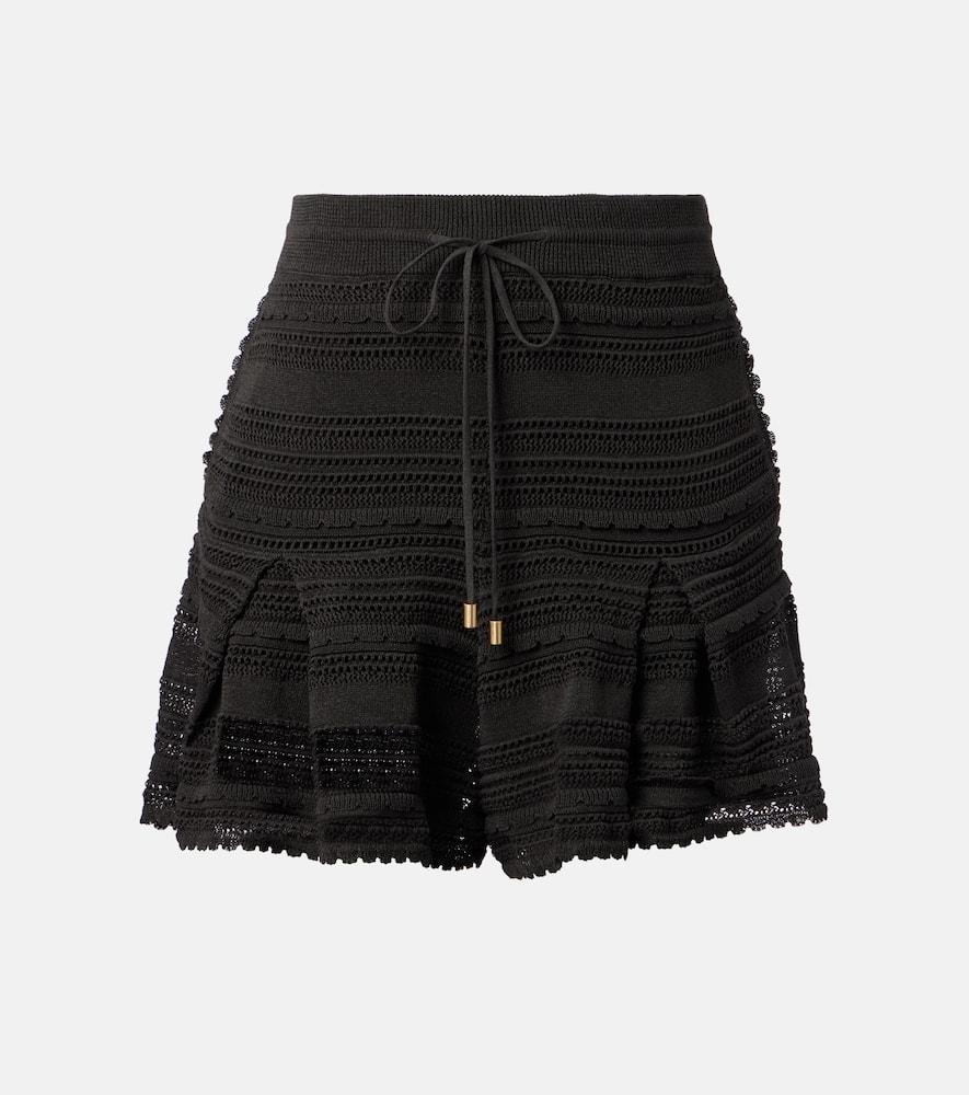 zimmermann lucky knitted lace shorts
