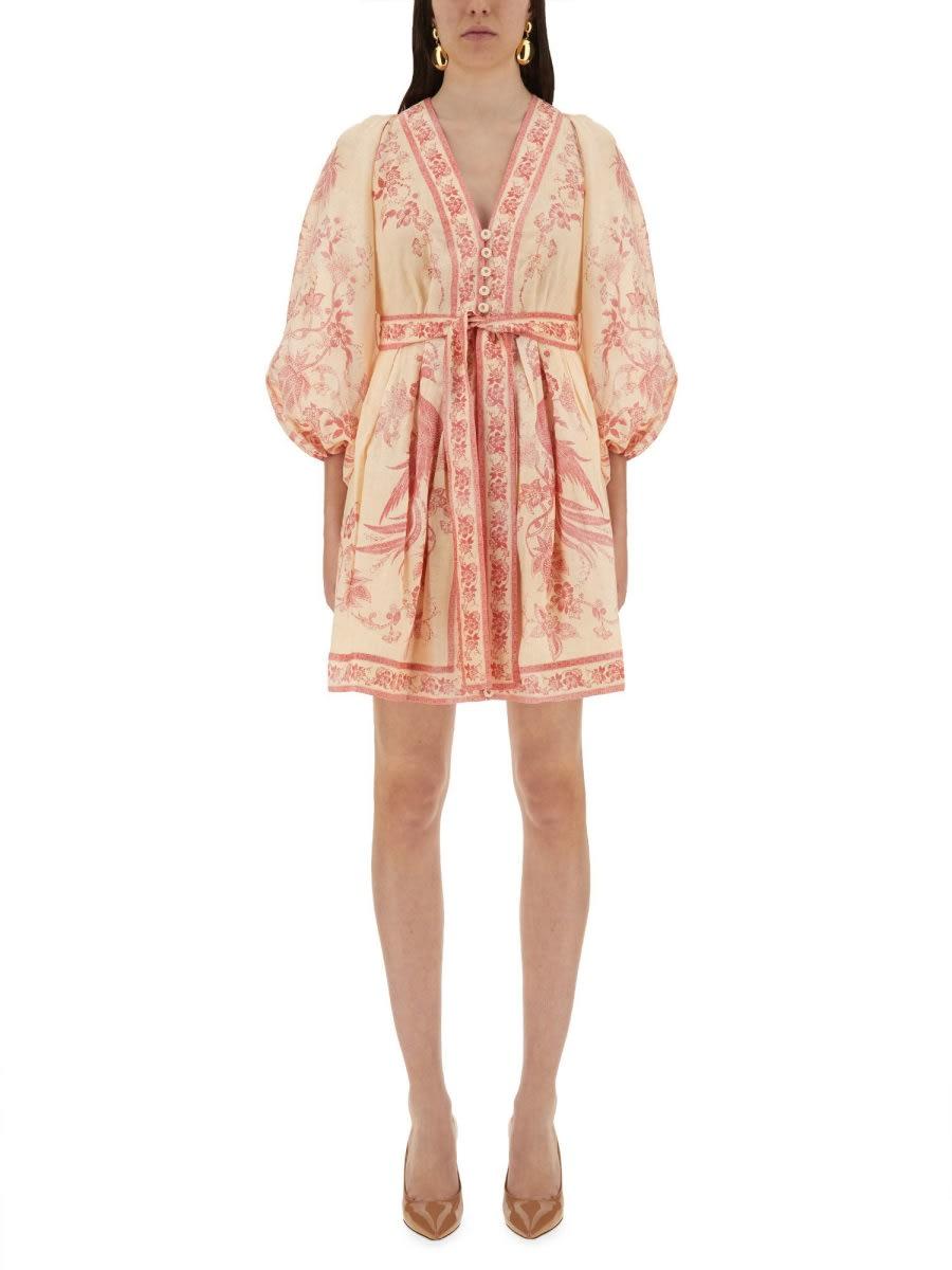 zimmermann lucky low-cut mini dress