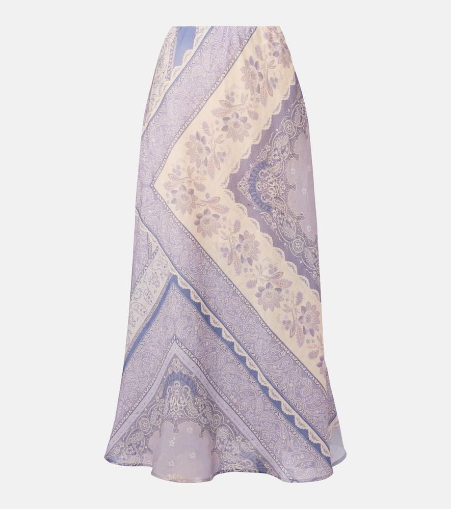 zimmermann lucky printed linen skirt