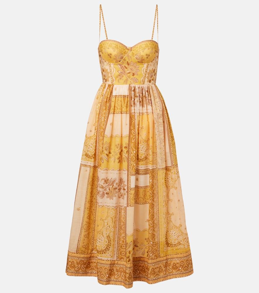 zimmermann lucky shirred cotton corset dress