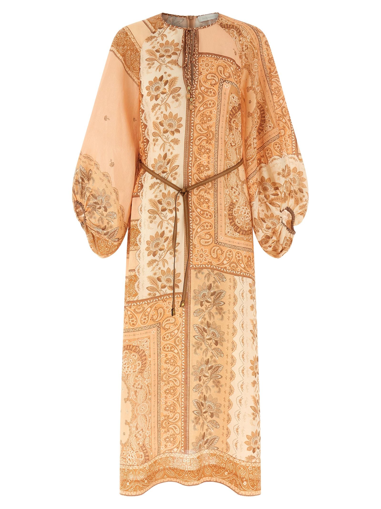 zimmermann lucky tunic midi dress pink linen - women
