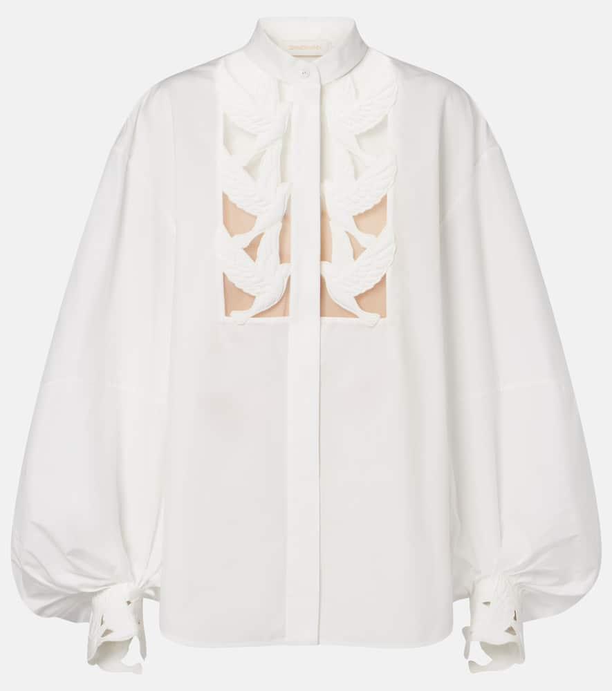 zimmermann luna appliqué cotton blouse