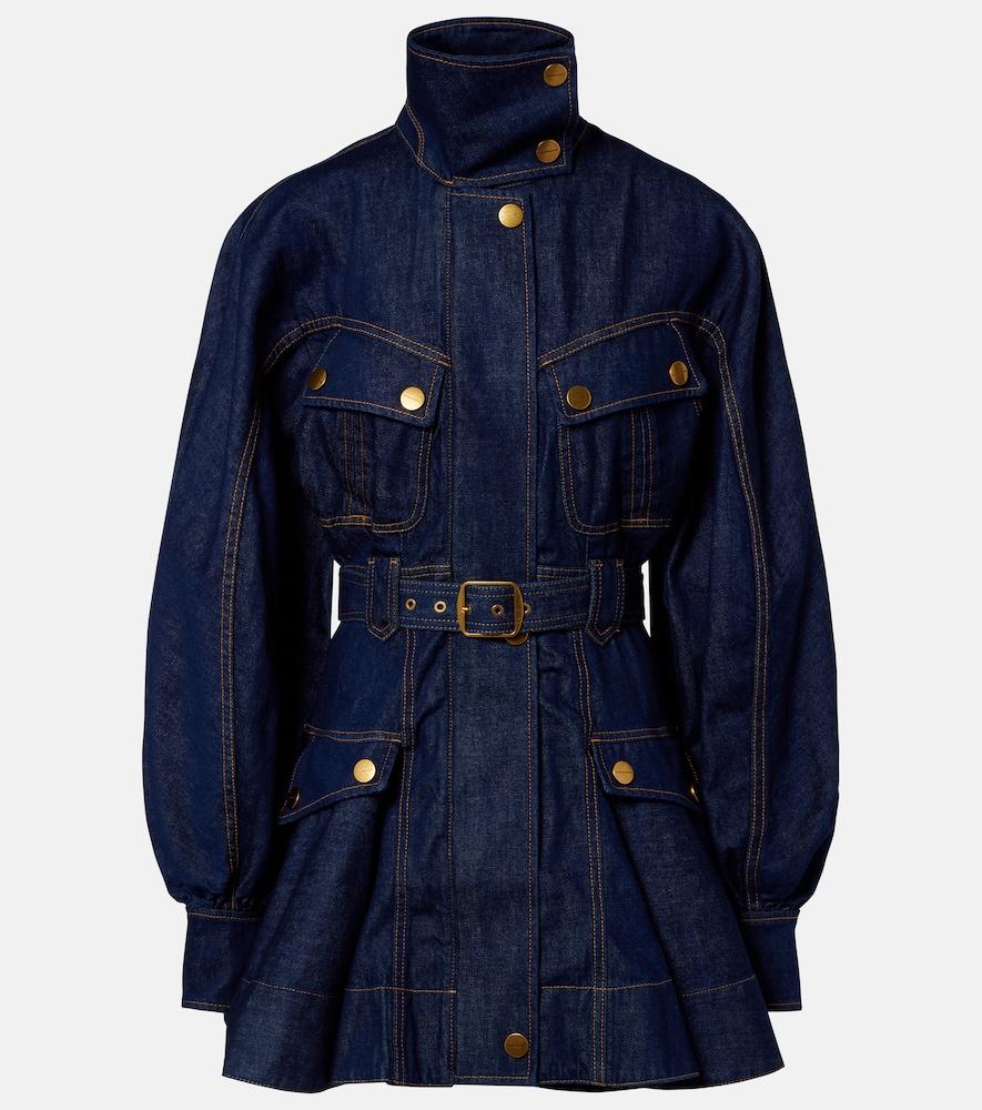 zimmermann luna belted denim minidress