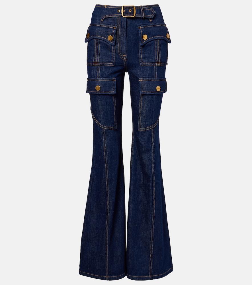 zimmermann luna belted flared jeans