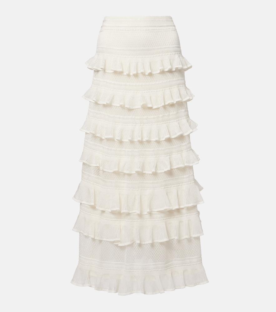 zimmermann luna ruffled tiered maxi skirt
