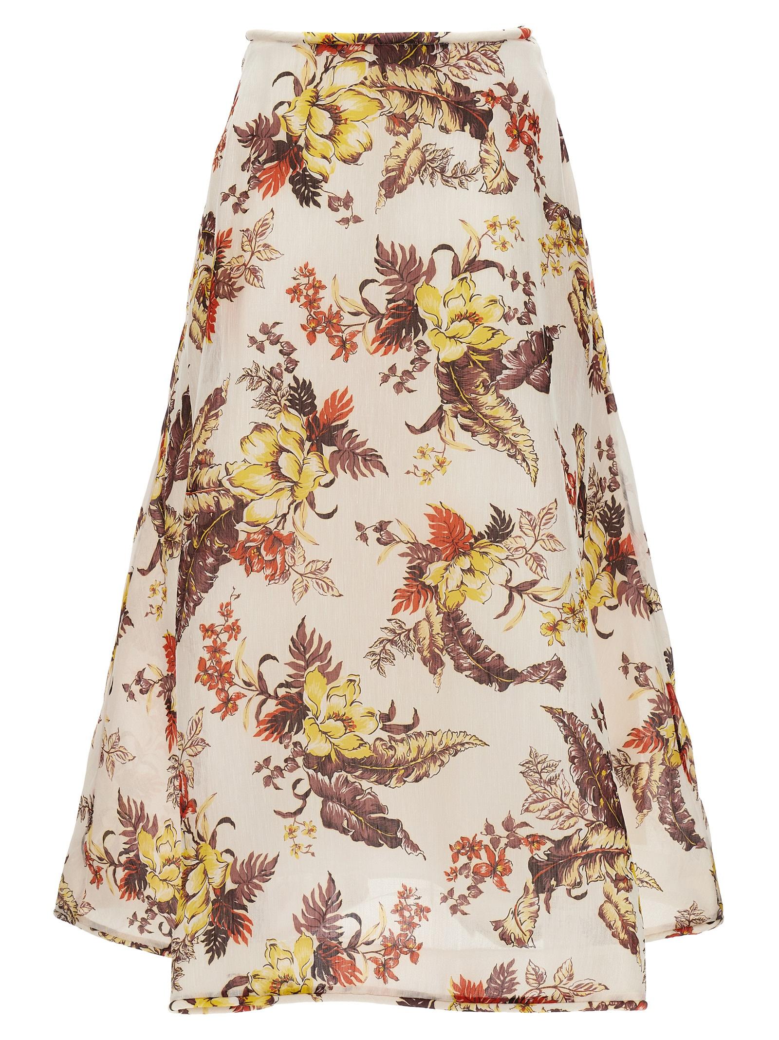 zimmermann matchmaker floral flare skirt multicolor linen - women