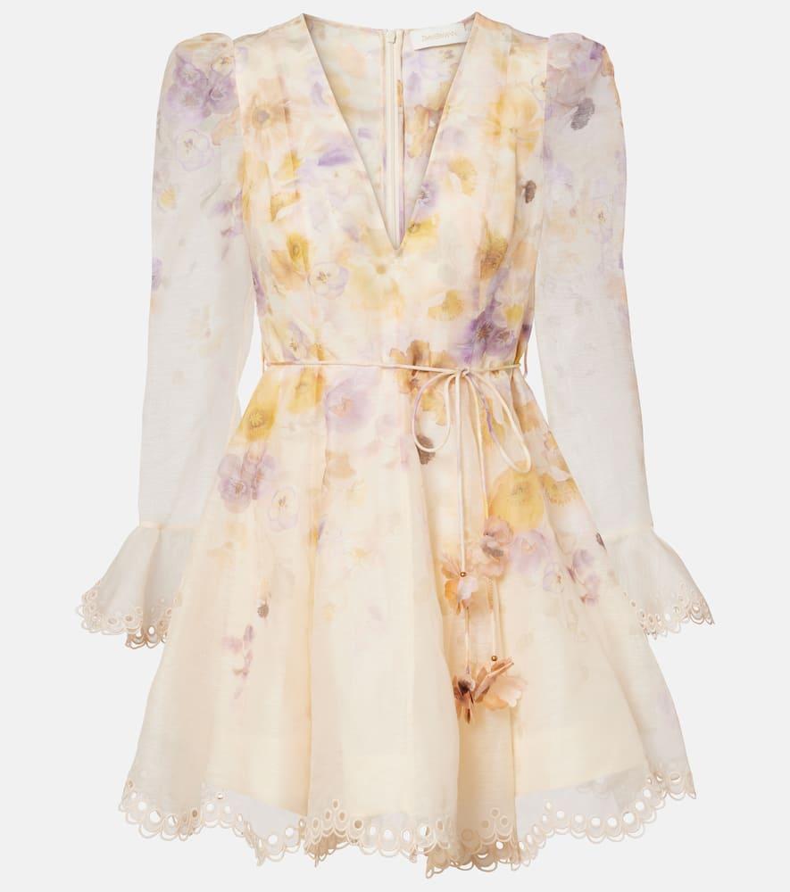 zimmermann memento linen and silk minidress