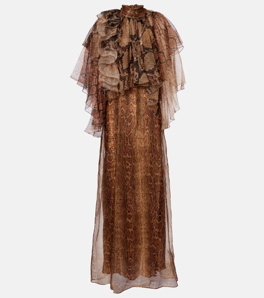 zimmermann memento ruffled silk gown
