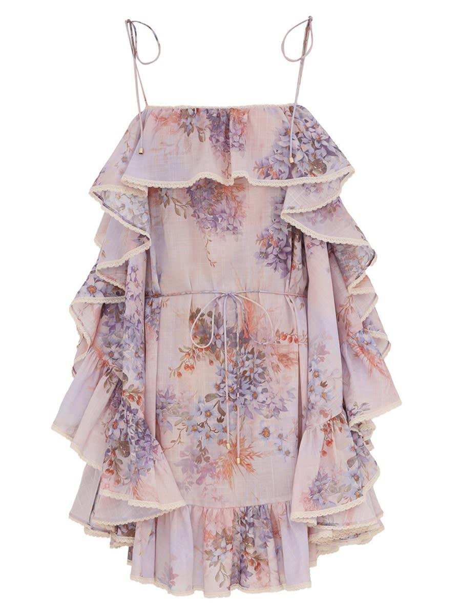 zimmermann mini dress with ruffles cascadian