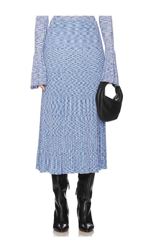zimmermann mouline midi skirt in blue.