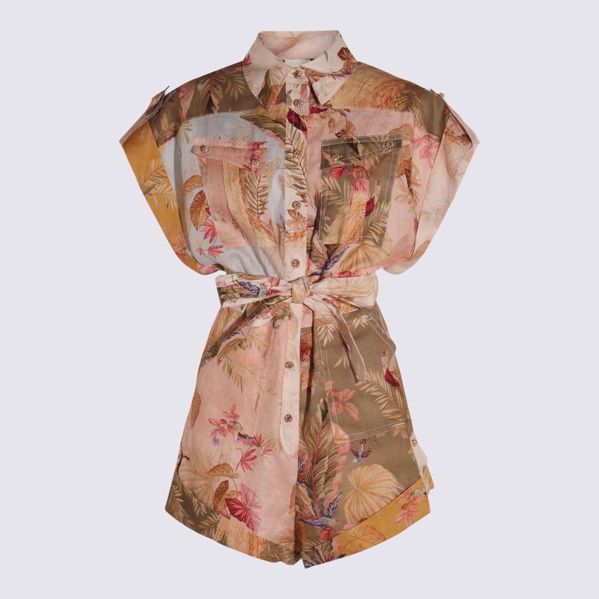 zimmermann multicolor linen jumpsuit