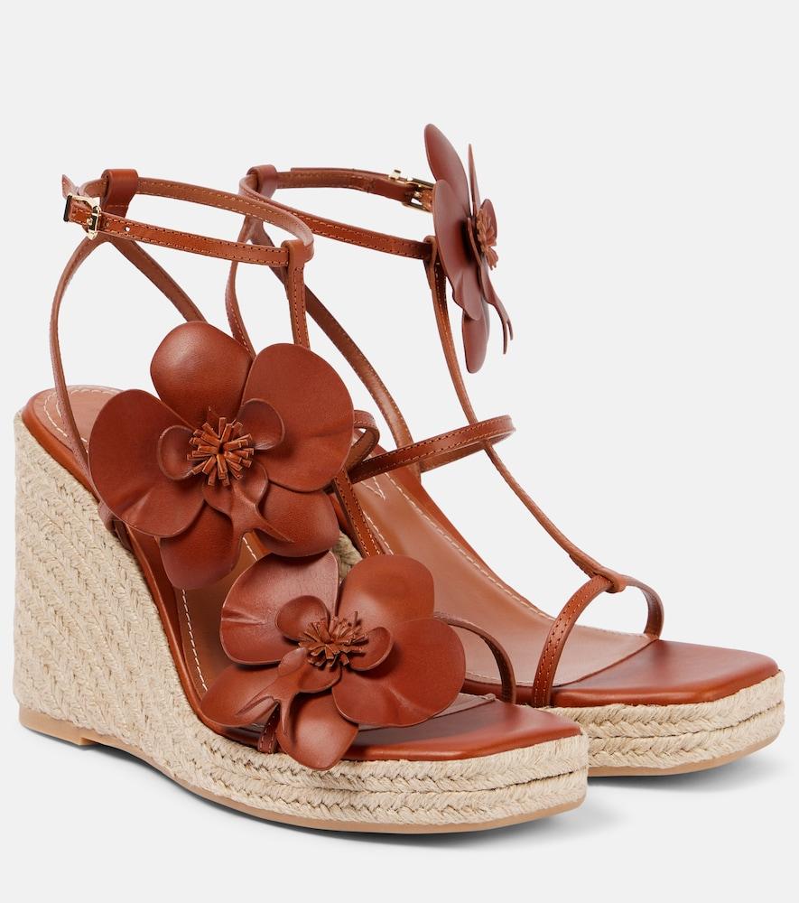 zimmermann orchid 110 leather wedge sandals