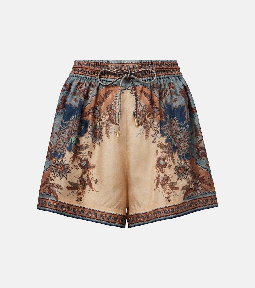 zimmermann paisley silk shorts