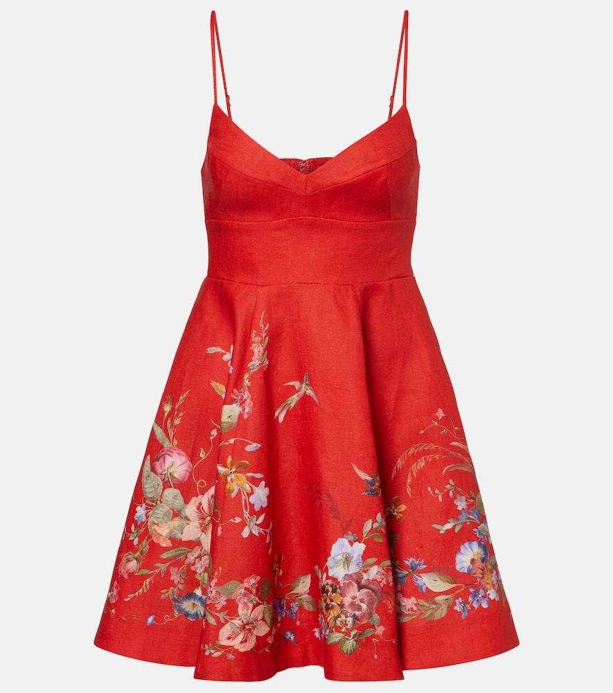 zimmermann patience floral linen minidress