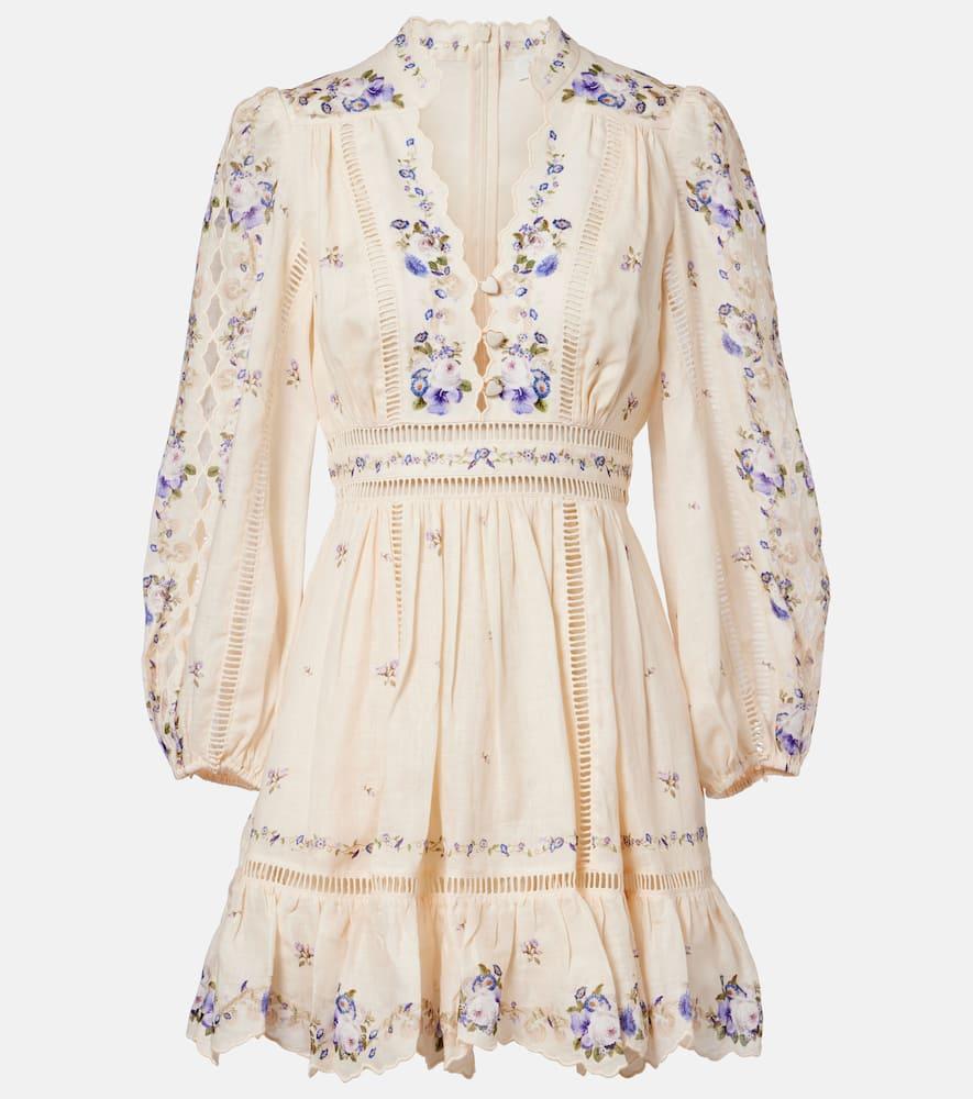 zimmermann patience floral linen minidress