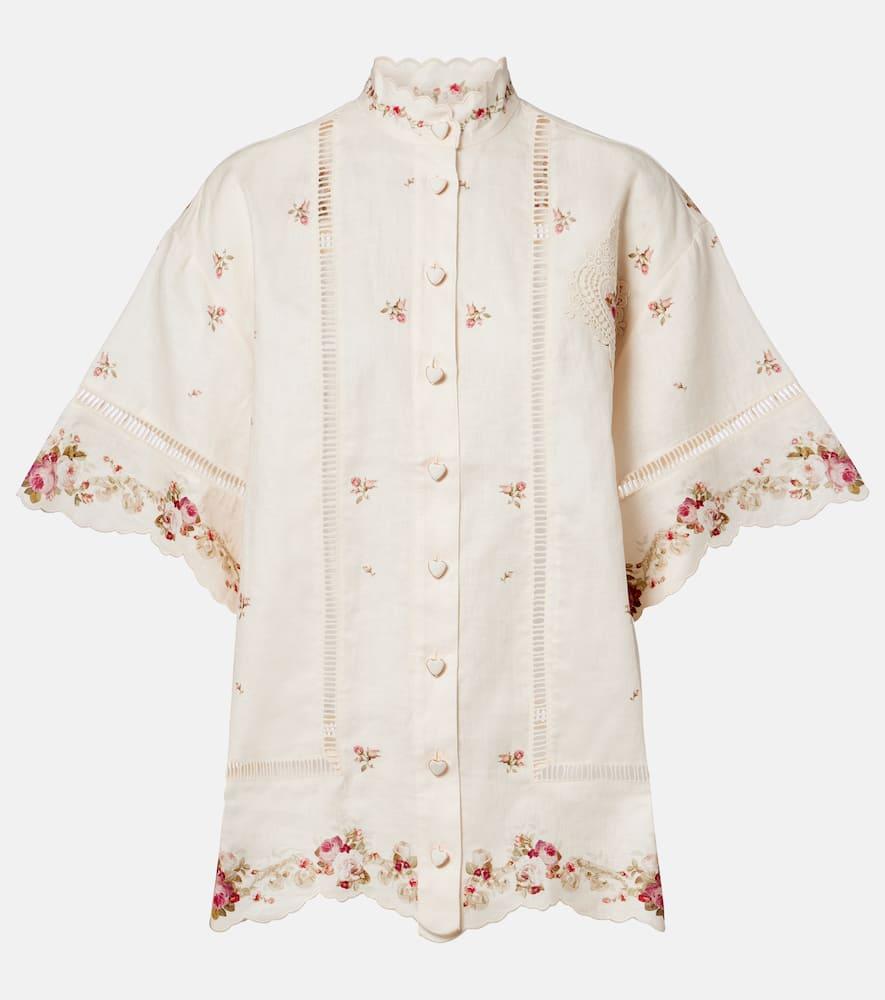 zimmermann patience floral linen shirt