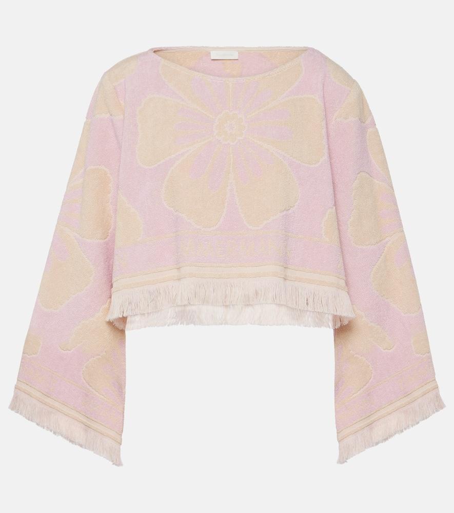 zimmermann pop floral cotton terry crop top