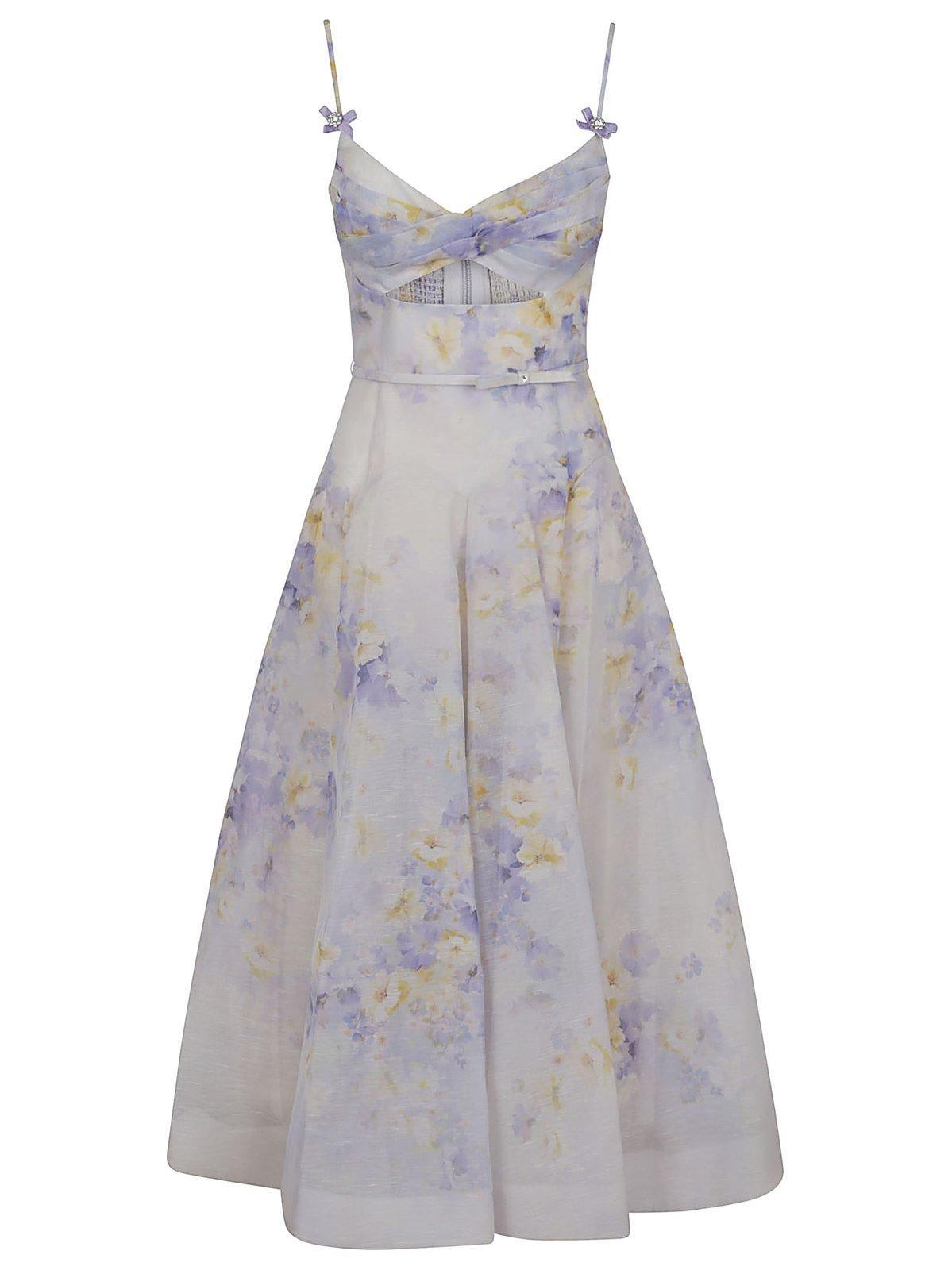 zimmermann printed linen blend crush dress