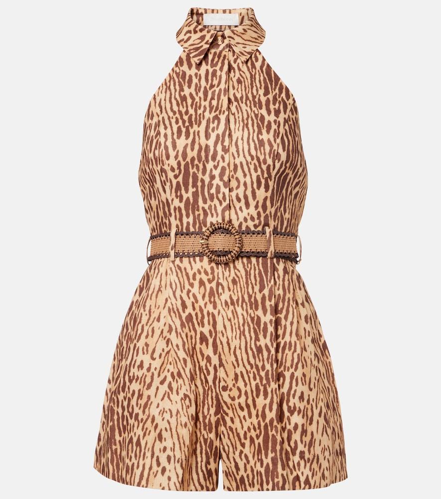 zimmermann printed linen jumpsuit