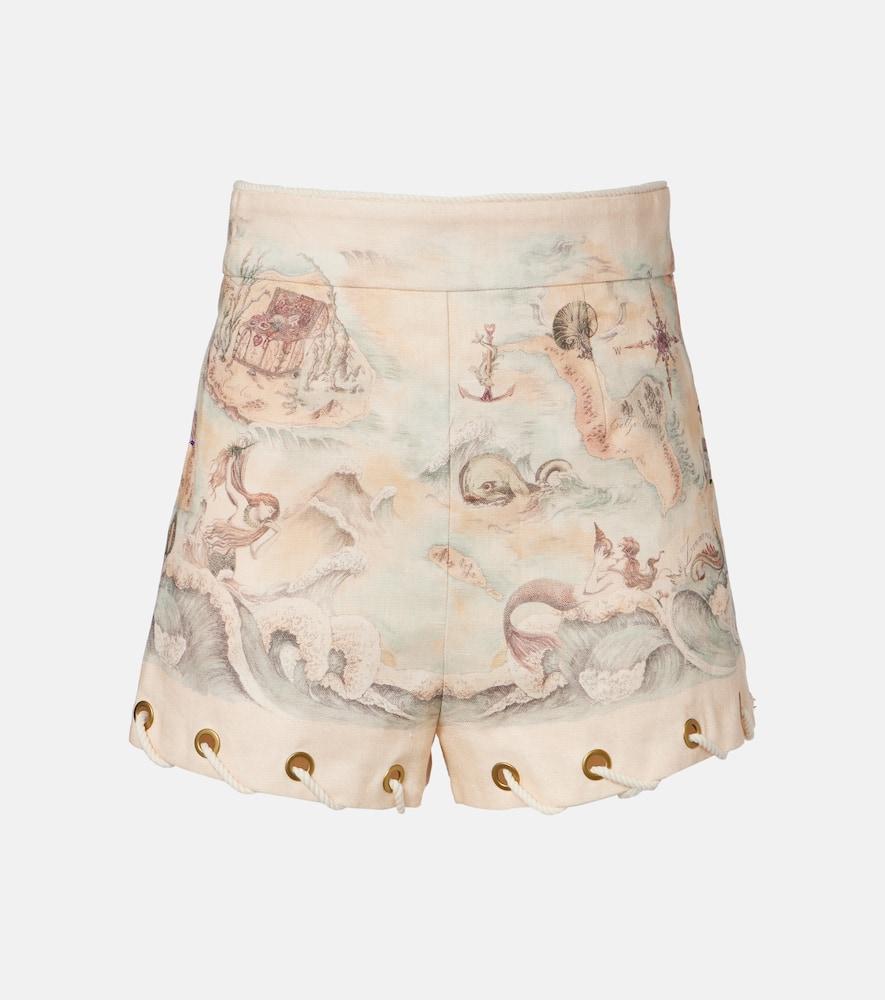 zimmermann printed linen shorts