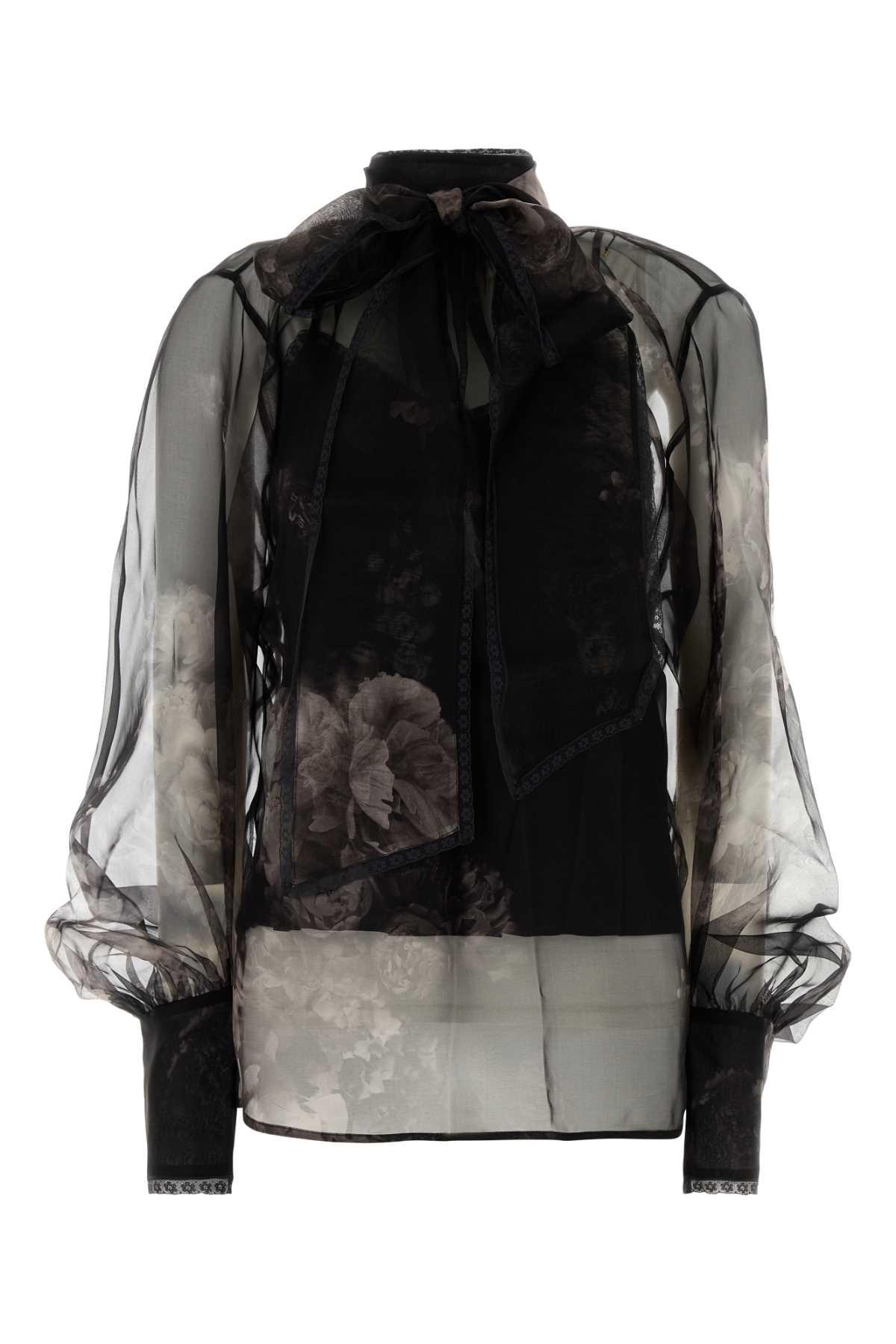 zimmermann printed organza hypnotic blouse