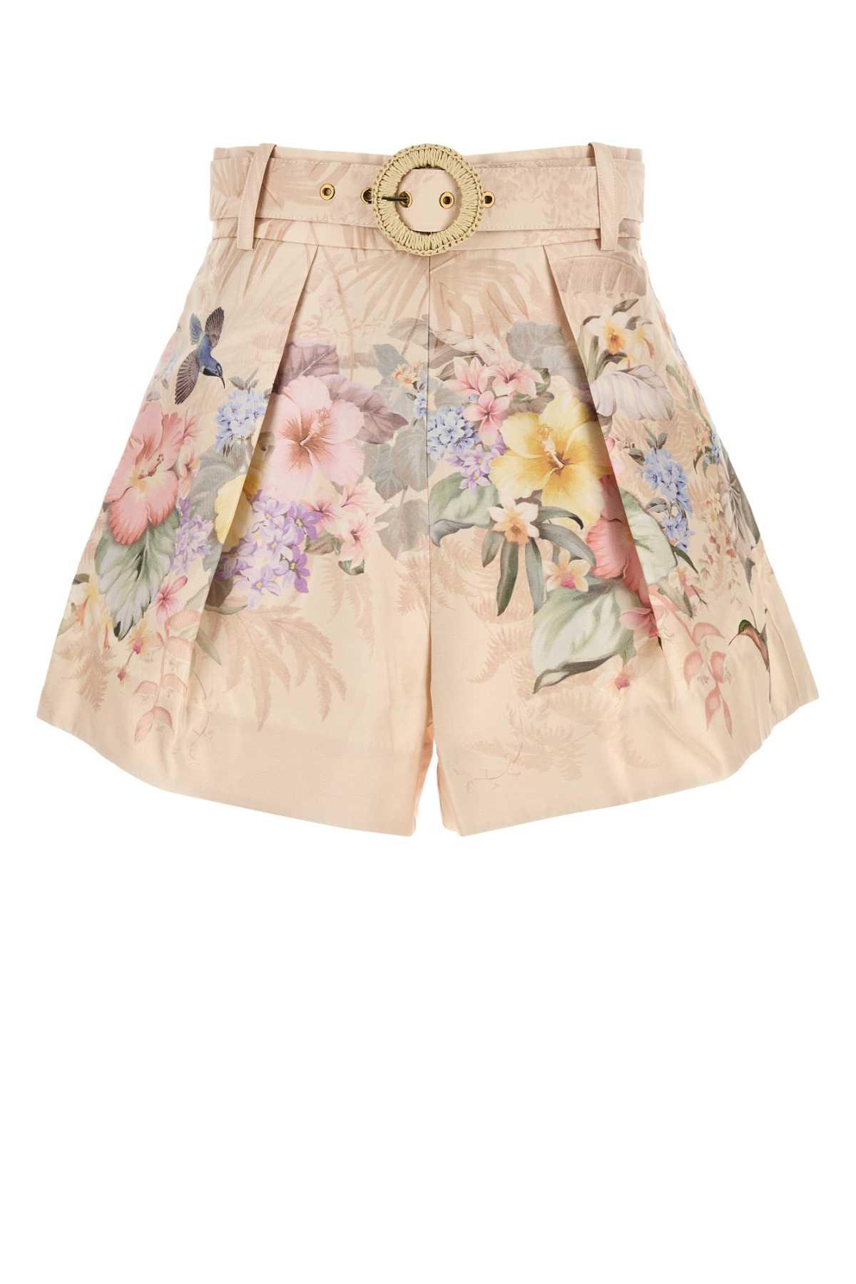 zimmermann printed silk blend illuminate shorts