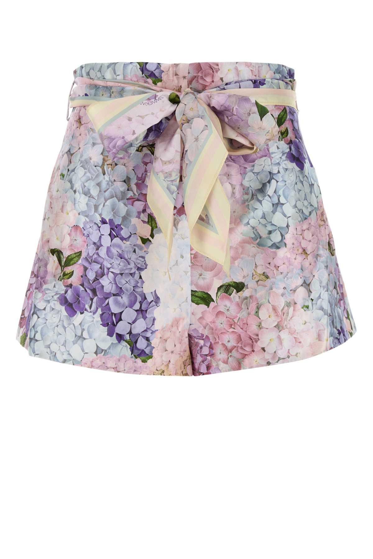 zimmermann printed silk dawning shorts