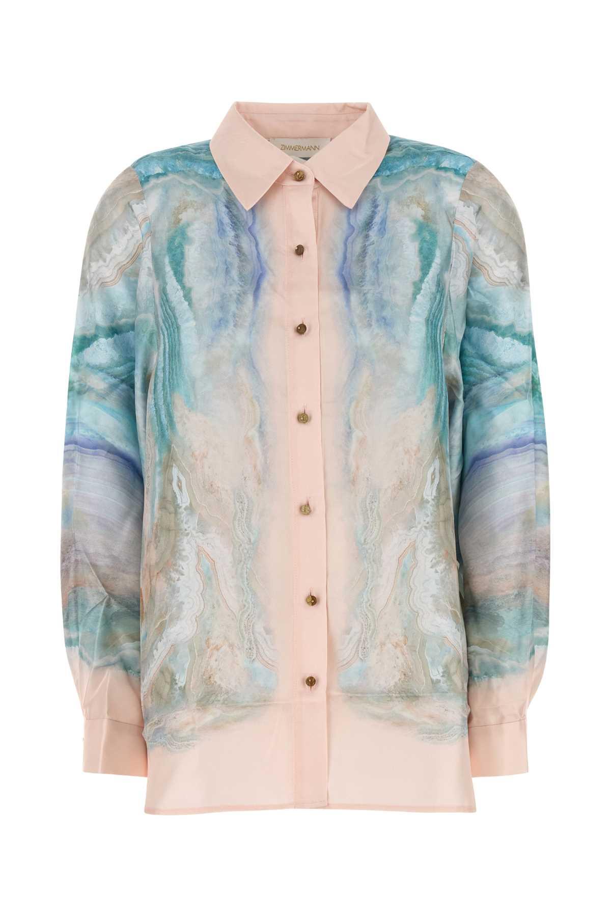 zimmermann printed silk illuminate shirt
