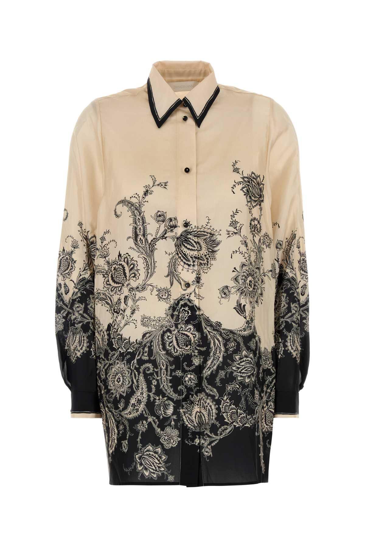 zimmermann printed silk rhiannon shirt