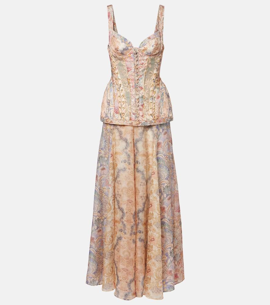 zimmermann rebellion floral linen gown