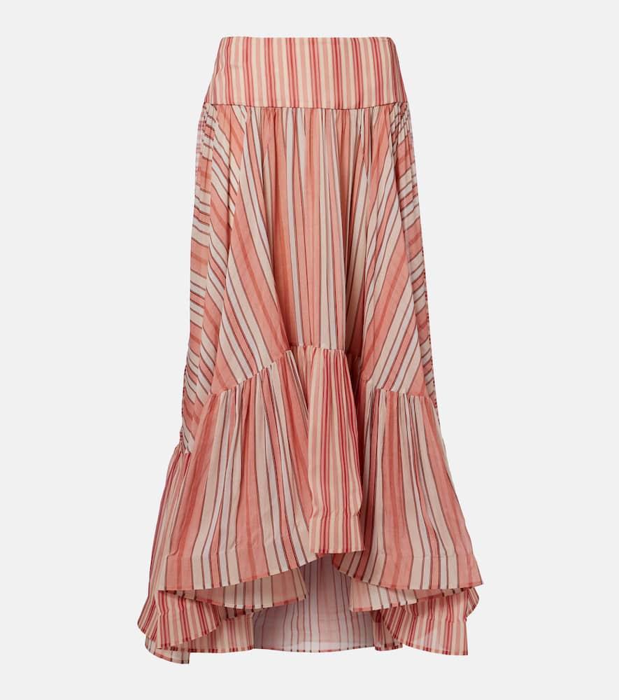 zimmermann rebellion striped midi skirt