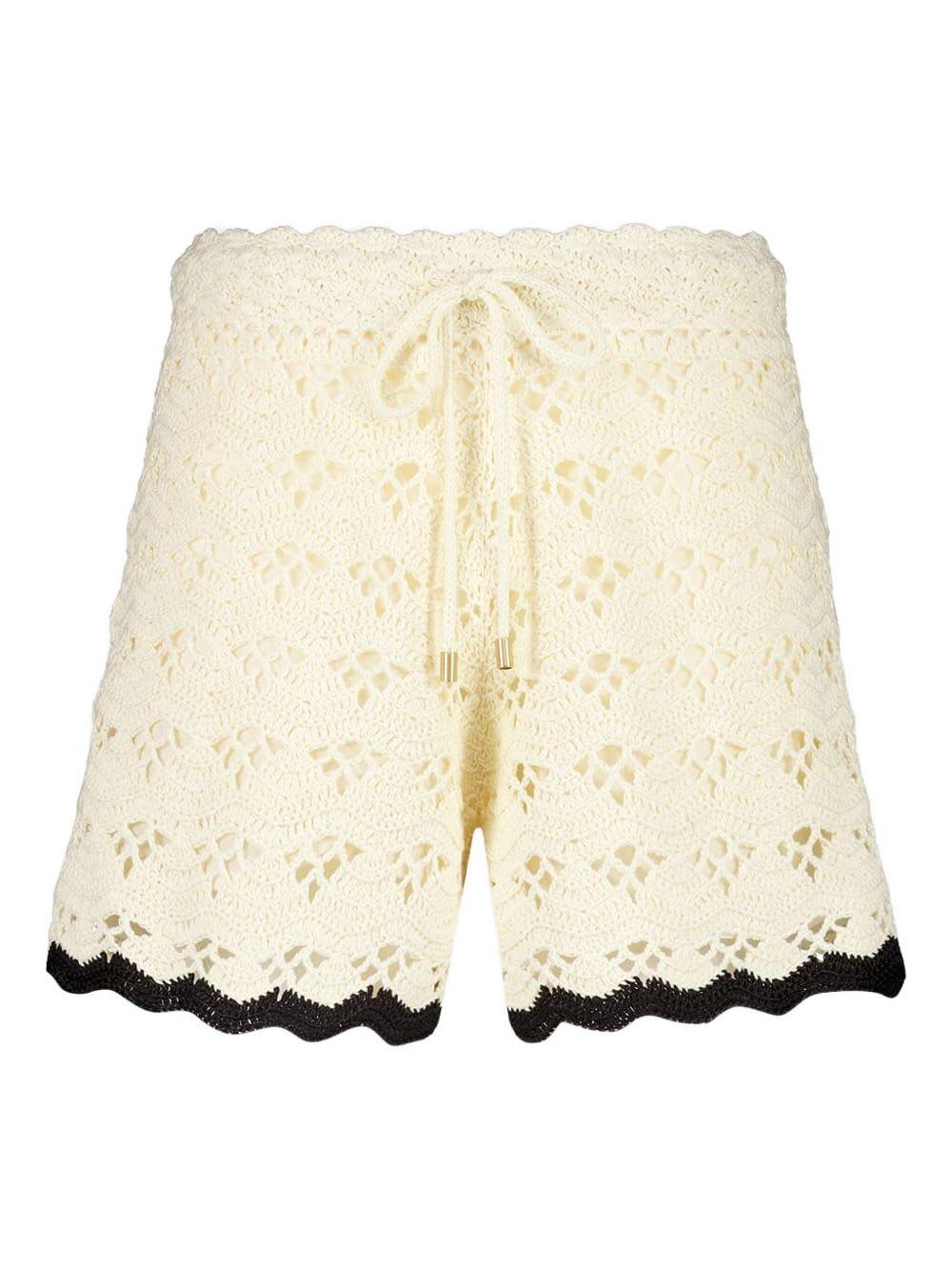 zimmermann rhiannon crochet shorts