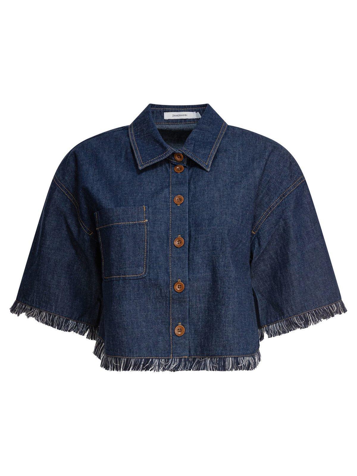 zimmermann rhiannon fringe denim shirt