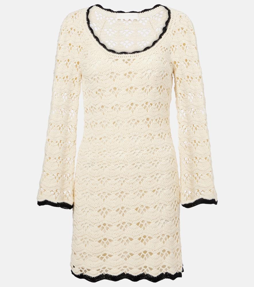 zimmermann rhiannon pointelle cotton minidress