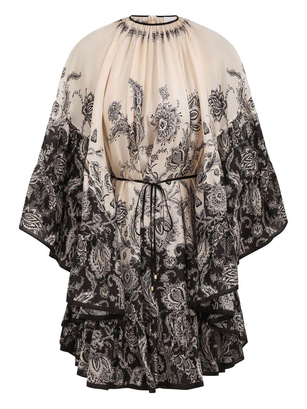 zimmermann rhiannon printed silk mini dress