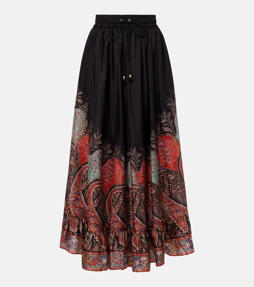 zimmermann rhiannon ruffled silk maxi skirt