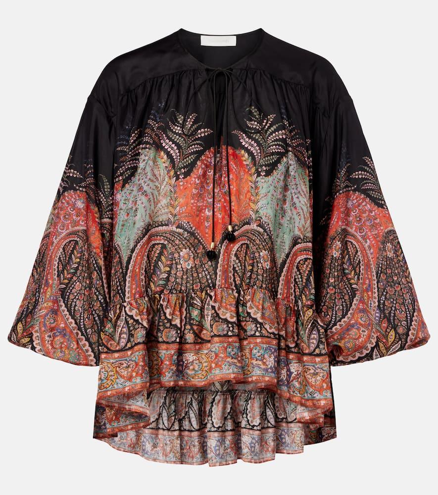 zimmermann rhiannon ruffled silk top