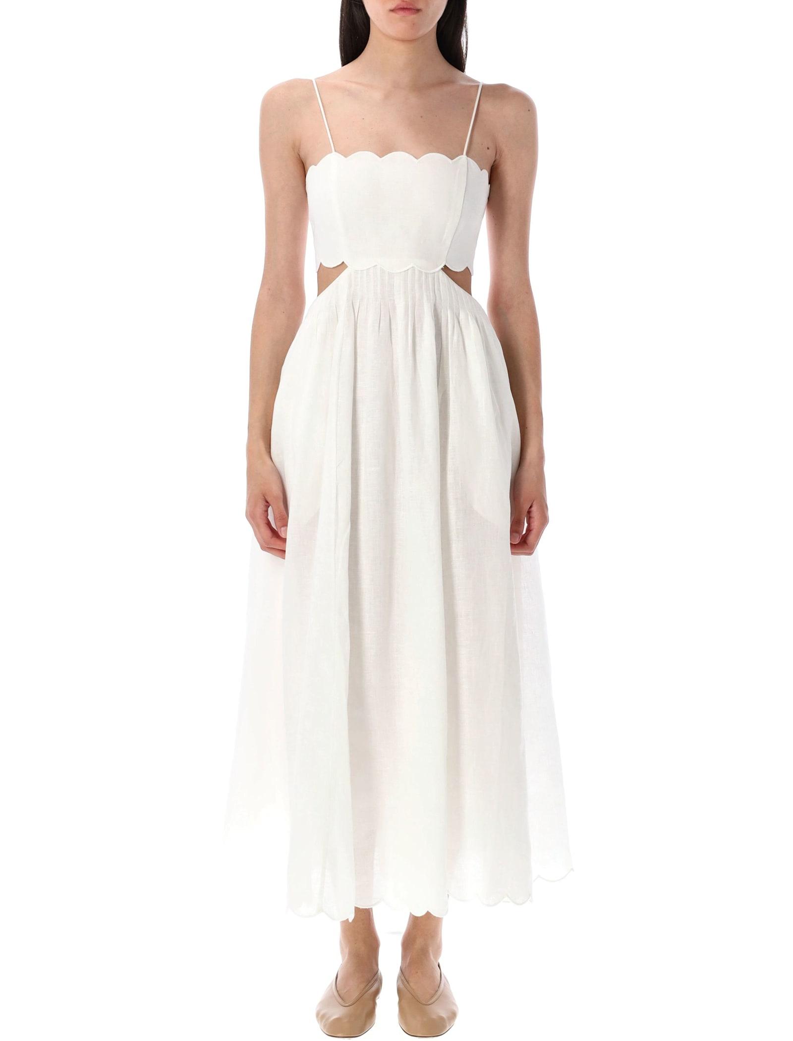 zimmermann rhiannon scallop midi dress