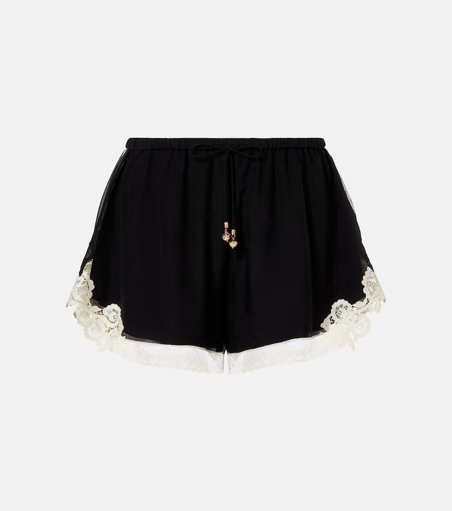 zimmermann roselight cotton and silk shorts