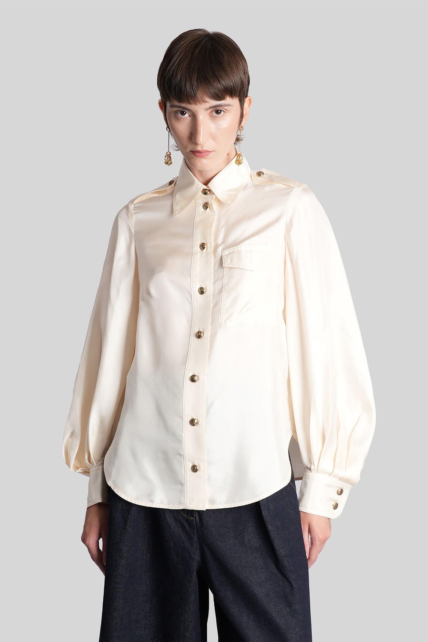 zimmermann shirt in beige silk