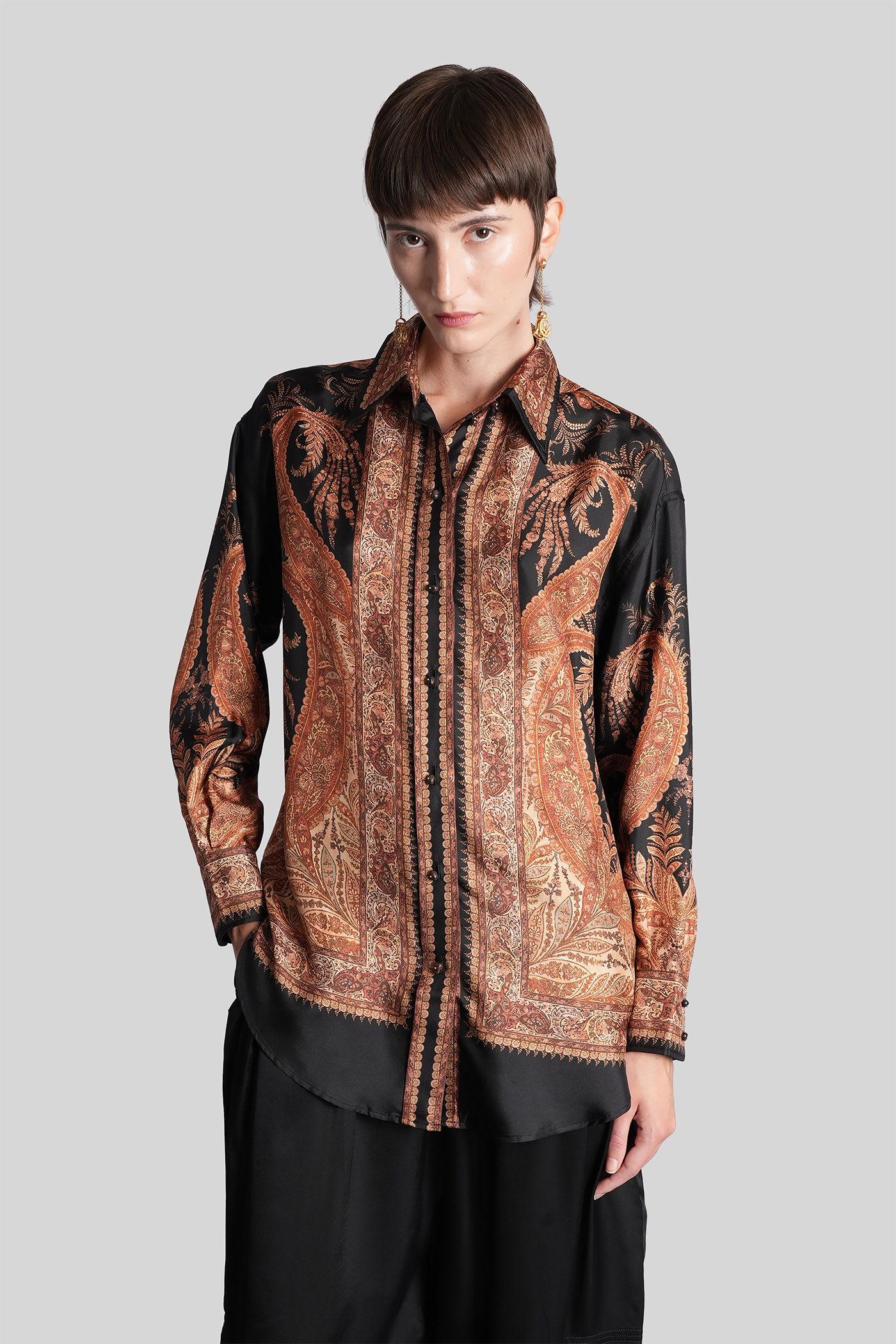 zimmermann shirt in brown silk