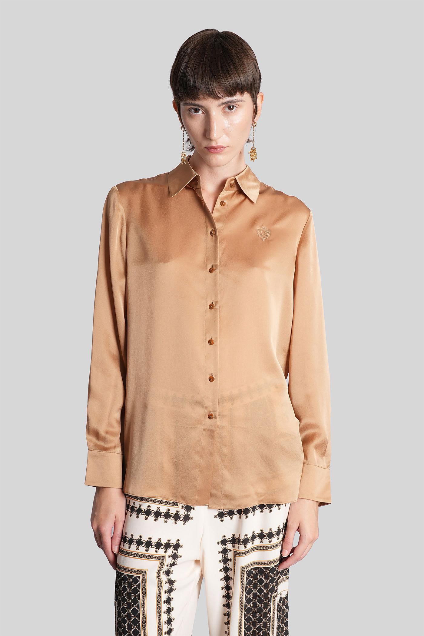 zimmermann shirt in camel silk
