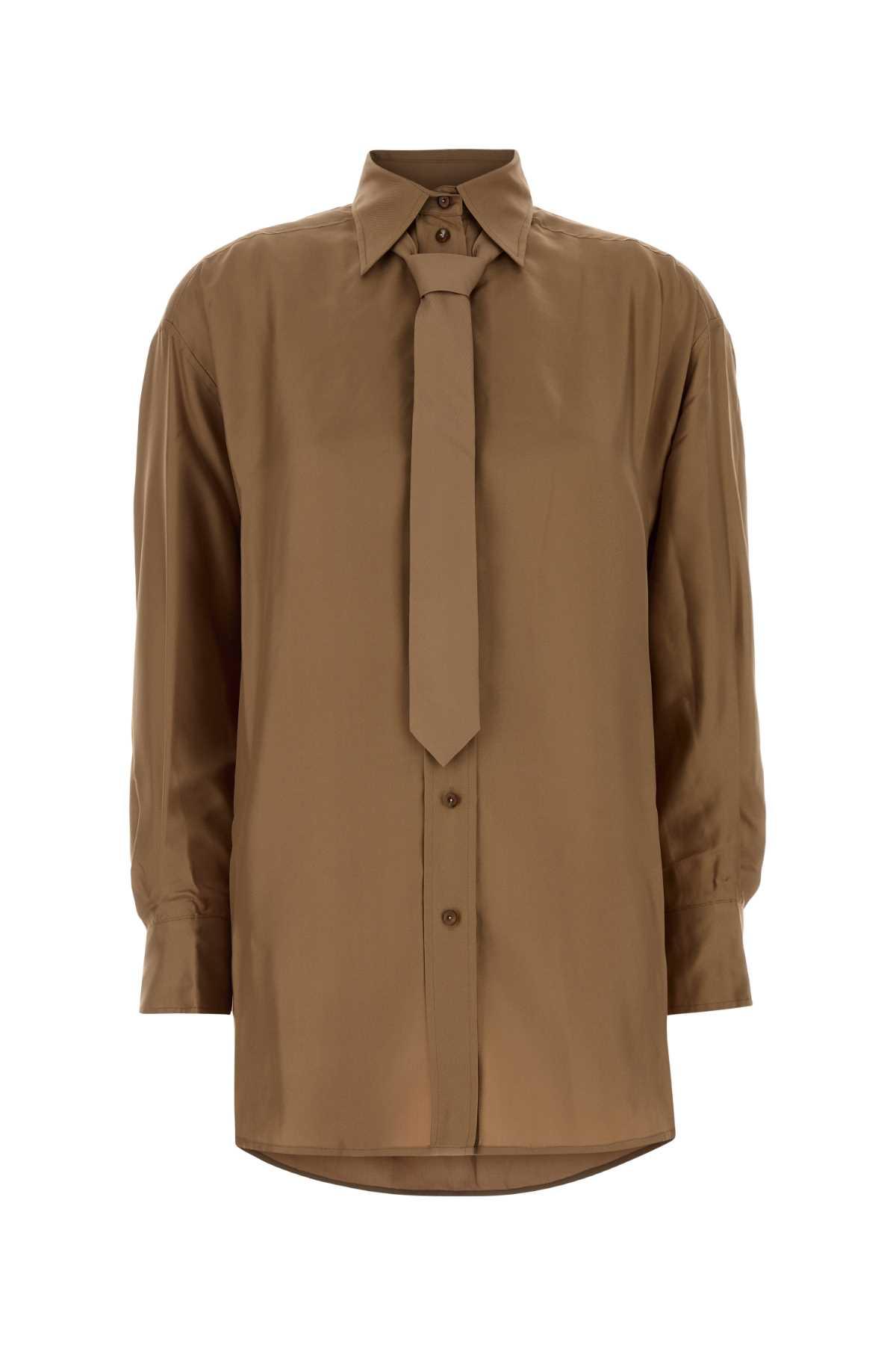 zimmermann shirt in camel silk