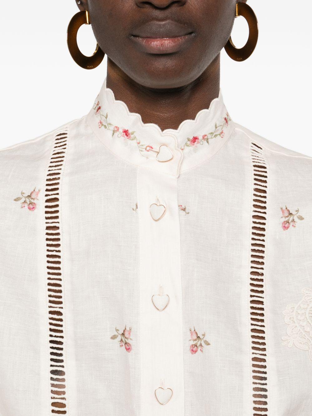 zimmermann shirts beige linen - women